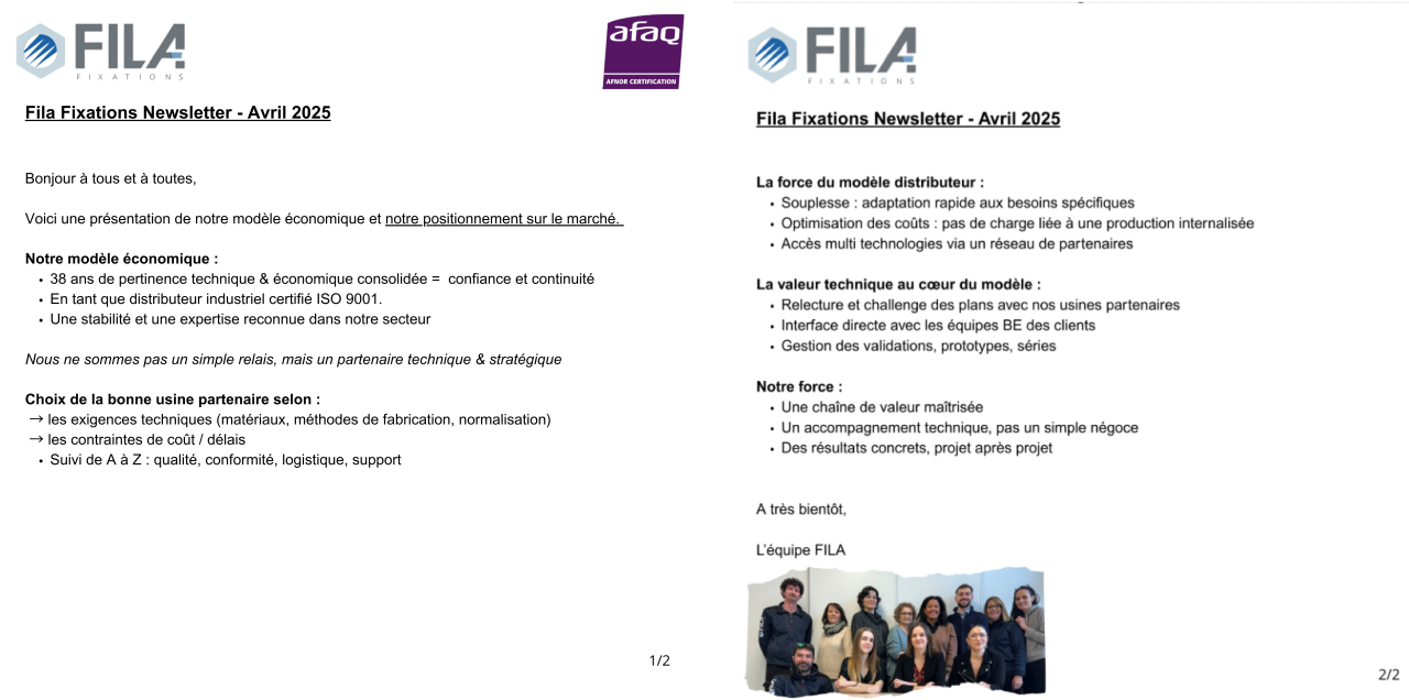 Newsletter d'Avril