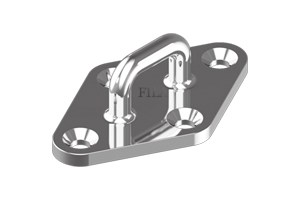 Pontets Sur Platine Losange Inox 316 - Lot De 5, Dimensions 37x59mm, Pour Fixation Robuste